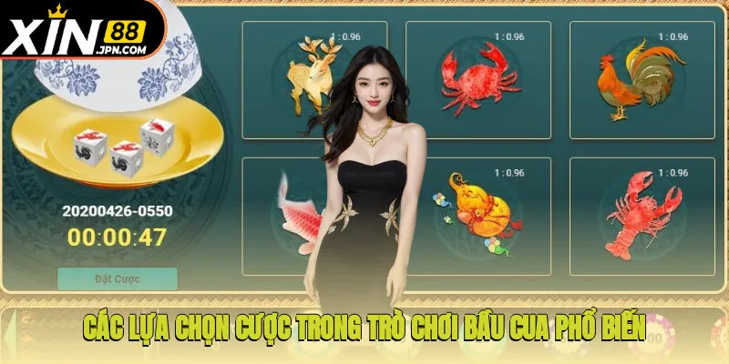 Các lựa chọn cược trong trò chơi Bầu Cua phổ biến nhất tại nhà cái  